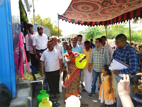 Inauguration of Clean Drinking Water Plant and Kisan Ghosthi organized under TSP programme at Hanumapura village on January 27  2021 by ICAR IISWC  RC  Ballari