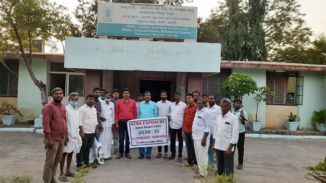 ICAR IISWC RC Ballari organised the exposure visit for the farmers of Ananthapuramu district Andhra Pradesh on January 29 2021